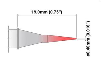 Kónické ostří 0.4 mm - 325°C - 358°C - K60BV004