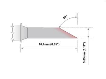Kopyto dlouhý dosah 60° 3.05mm - 325°C - 358°C - M