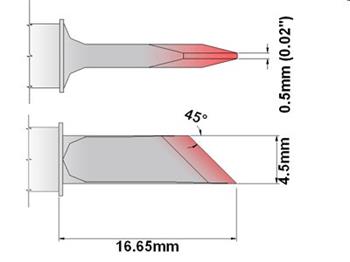 Nůž 4.50mm - 350°C - 398°C - K75DS045