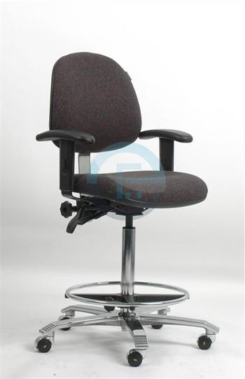 ESD látková židle šedá Eurostat 540/740 mm, nožní